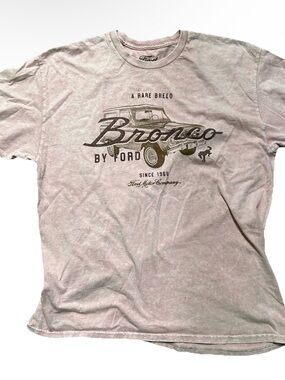 Women’s Ford Bronco Pink T Shirt Size XL Logo 100% Cotton